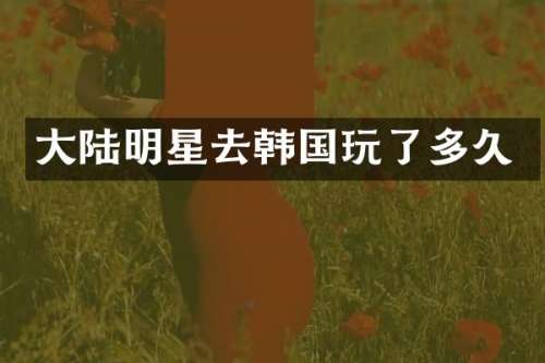 大陆明星去韩国玩了多久