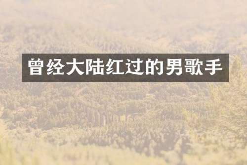 曾经大陆红过的男歌手