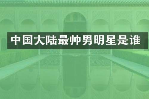 中国大陆最帅男明星是谁