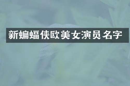 新蝙蝠侠欧演员名字
