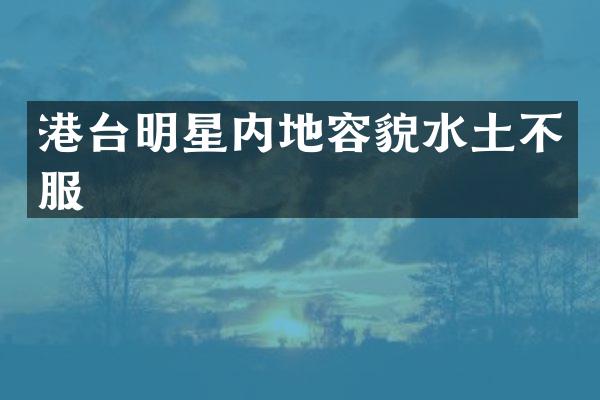 港台明星内地容貌水土不服