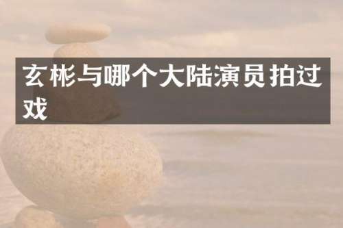 玄彬与哪个大陆演员拍过戏