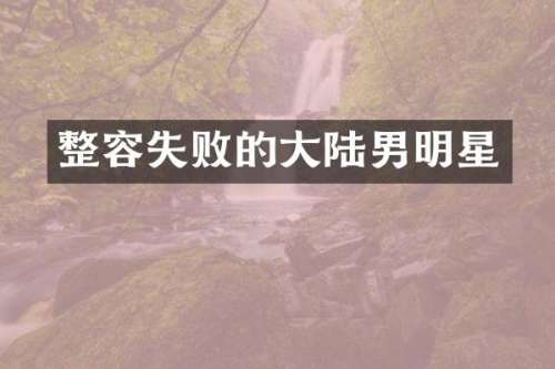 整容失败的大陆男明星