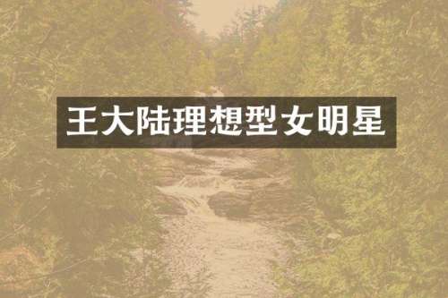 王大陆理想型女明星