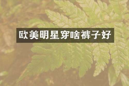 欧美明星穿啥裤子好