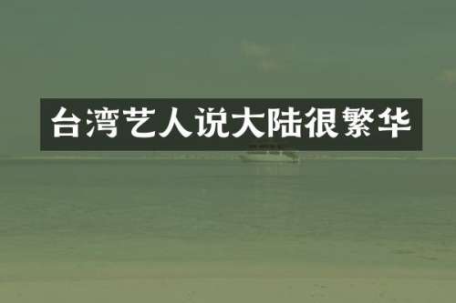 台湾艺人说大陆很繁华