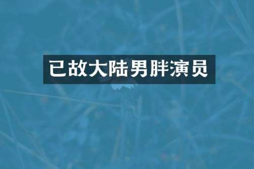 已故大陆男胖演员