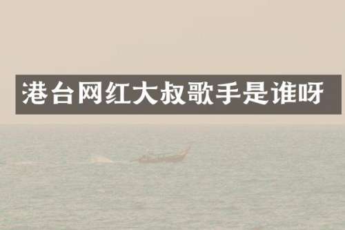 港台网红大叔歌手是谁呀