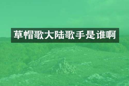 草帽歌大陆歌手是谁啊
