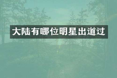 大陆有哪位明星出道过