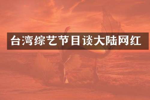 台湾综艺节目谈大陆网红