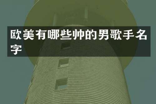 欧美有哪些帅的男歌手名字