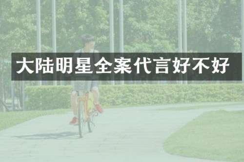大陆明星全案代言好不好