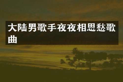 大陆男歌手夜夜相思愁歌曲