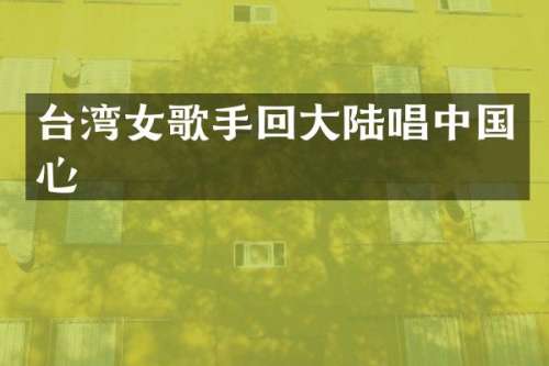 台湾女歌手回大陆唱中国心