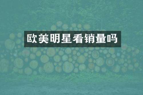 欧美明星看销量吗