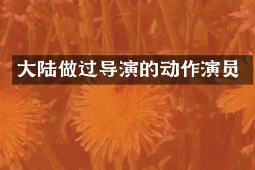 大陆做过导演的动作演员