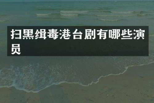 扫黑缉毒港台剧有哪些演员