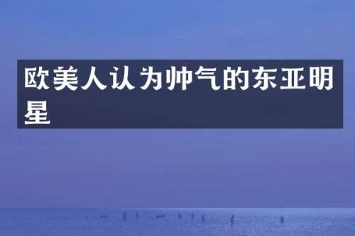 欧美人认为帅气的东亚明星