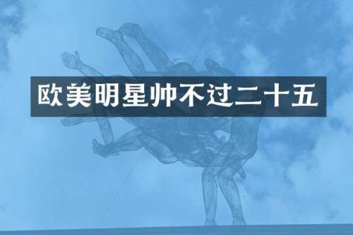 欧美明星帅不过二十五