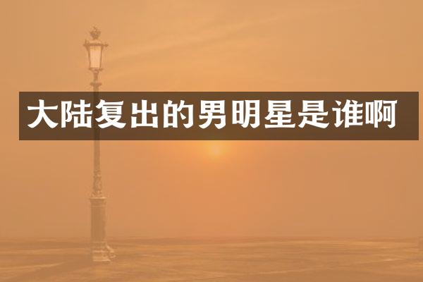 大陆复出的男明星是谁啊