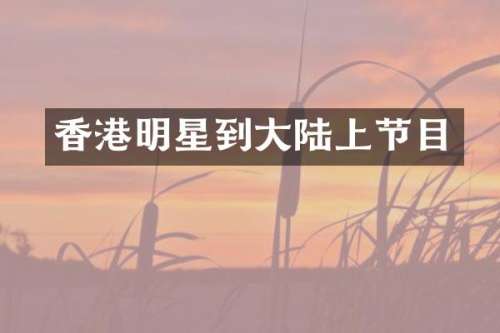 香港明星到大陆上节目