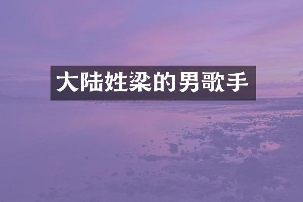 大陆姓梁的男歌手