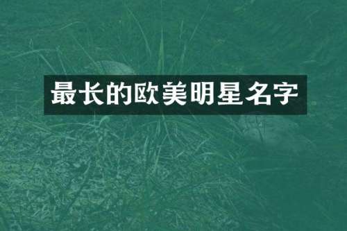 最长的欧美明星名字