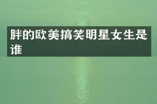 胖的欧美搞笑明星女生是谁