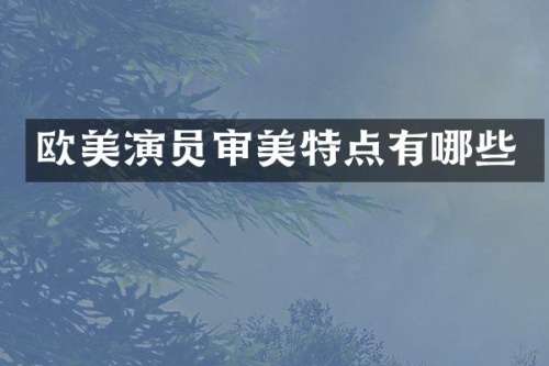 欧美演员审美特点有哪些