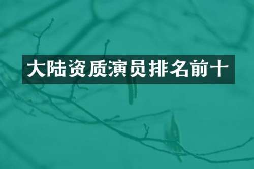 大陆资质演员排名前十
