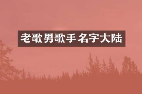 老歌男歌手名字大陆