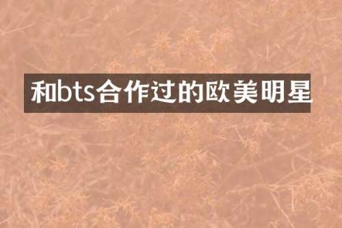 和bts合作过的欧美明星