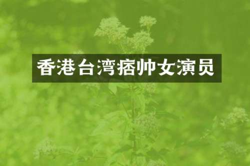 香港台湾痞帅女演员