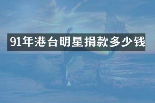 91年港台明星捐款多少钱