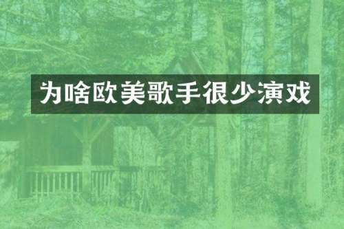 为啥欧美歌手很少演戏