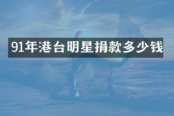 91年港台明星捐款多少钱
