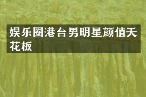 娱乐圈港台男明星颜值天花板