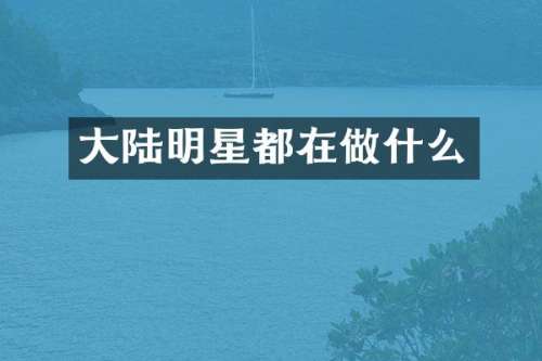 大陆明星都在做什么