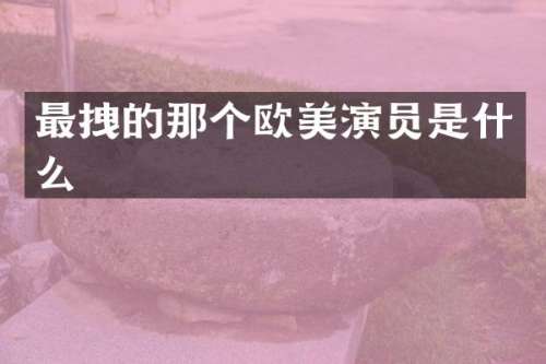 最拽的那个欧美演员是什么