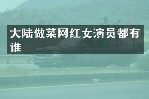 大陆做菜网红女演员都有谁