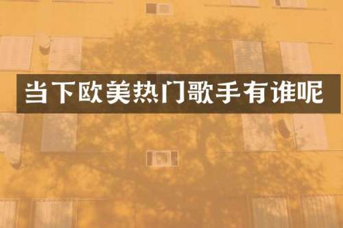 当下欧美热门歌手有谁呢