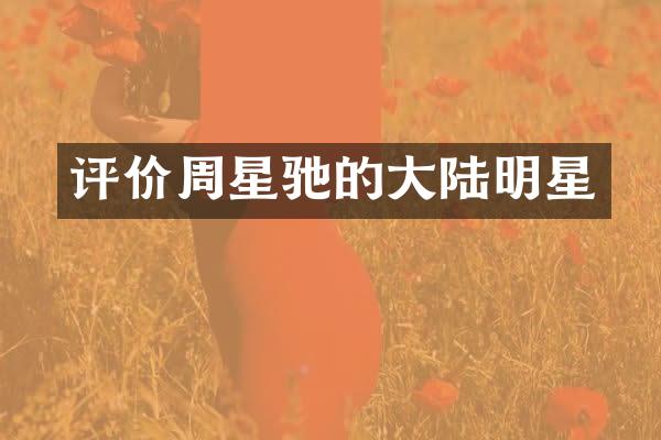 评价周星驰的大陆明星