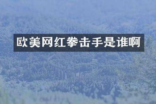 欧美网红拳击手是谁啊