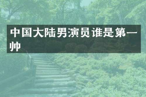 中国大陆男演员谁是第一帅