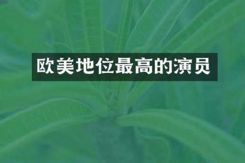 欧美地位最高的演员