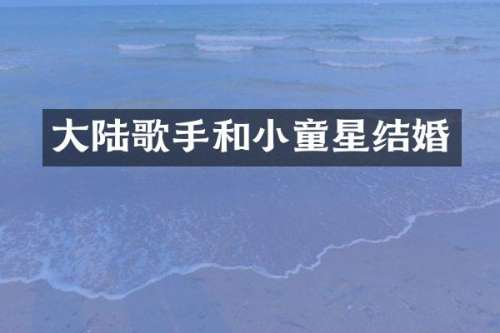 大陆歌手和小童星结婚