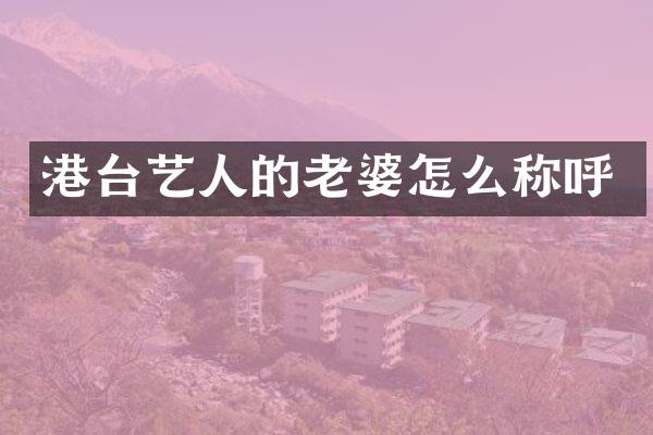 港台艺人的老婆怎么称呼