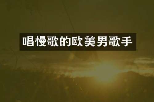 唱慢歌的欧美男歌手