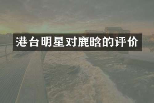 港台明星对鹿晗的评价